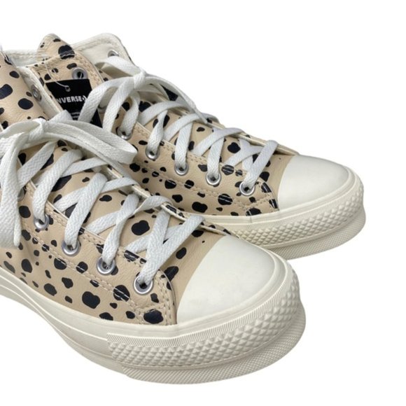 Converse Ctas Lift Platform Shoes High Leopard Leather Women Custom 568163C-WWLO - Picture 8 of 11